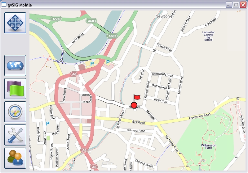 GvSIG Mobile screenshot using Openstreetmap data